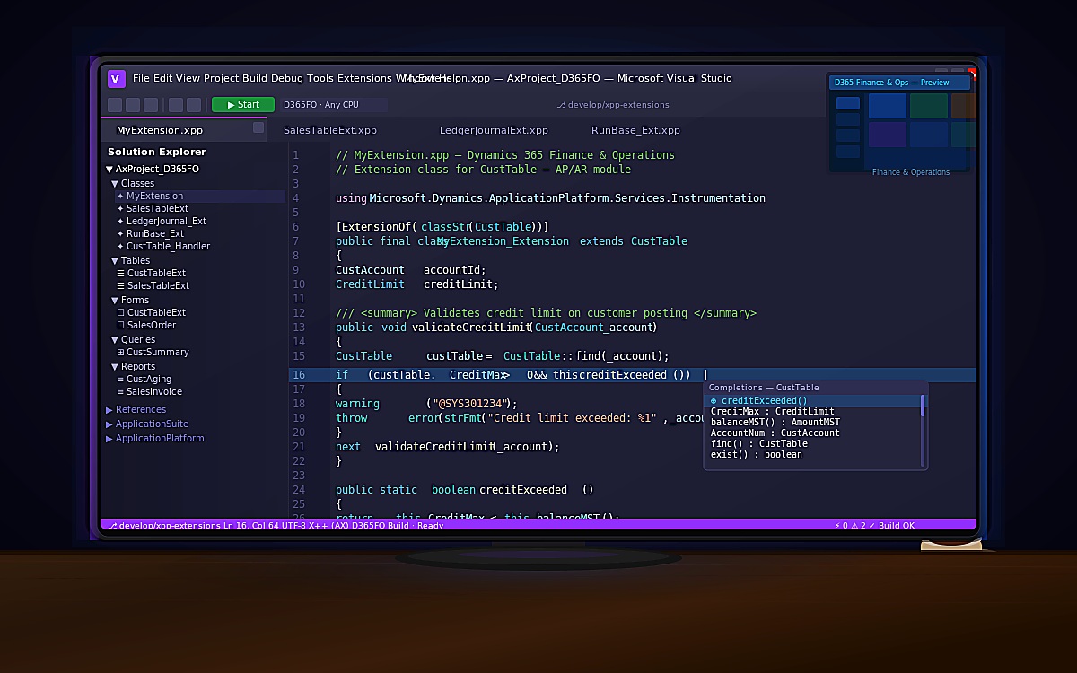 Desarrollo X++ en Visual Studio para Dynamics 365 Finance and Operations